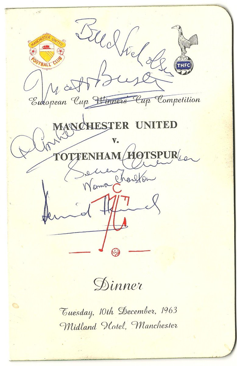 MUFC_ARCHIVE's tweet photo. Not botherd about the food, but really love menu's https://t.co/O7uchyAQjM