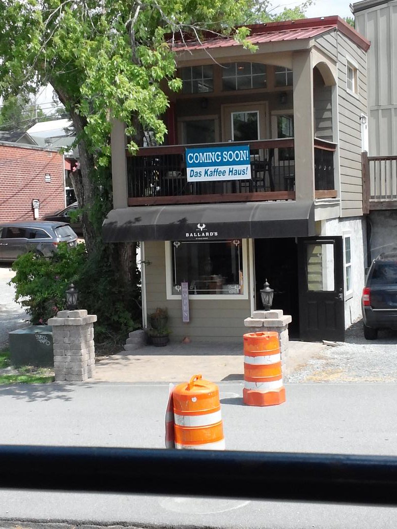 Frau_Henry's tweet photo. Why someone is opening a German coffee house in McCaysville, GA idk, but I do know I'm glad Deutsch ist überall! https://t.co/QUqz8PICPk