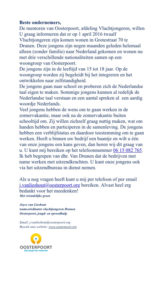 DrunenMari's tweet photo. Ondernemers Gem Heusden+omstr. Zoekt U vakantiehulp dan is een goede oplossing! Er zijn al enthousiaste ondernemers https://t.co/fCWwidg7lO