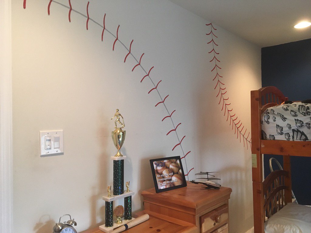 jchristian2415's tweet photo. Will's new room!
⚾️⚾️⚾️⚾️💙
#baseballwall https://t.co/ZL3qMONCPP