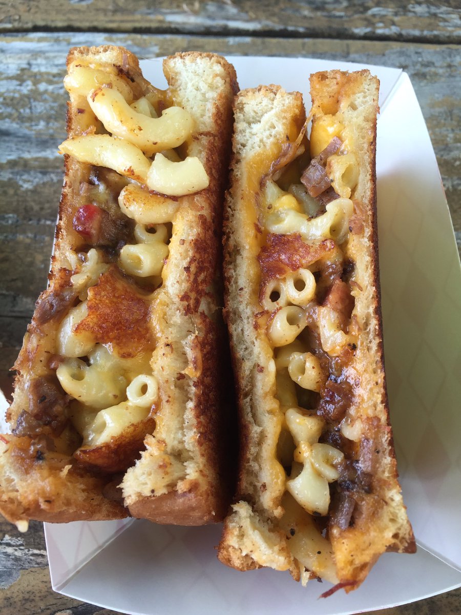 Amazing grilled cheese brisket sandwich from <a href="/EatGorgonzilla/">Gorgonzilla</a> here at <a href="/ShannonBrewery/">Shannon Brewing Co.</a>