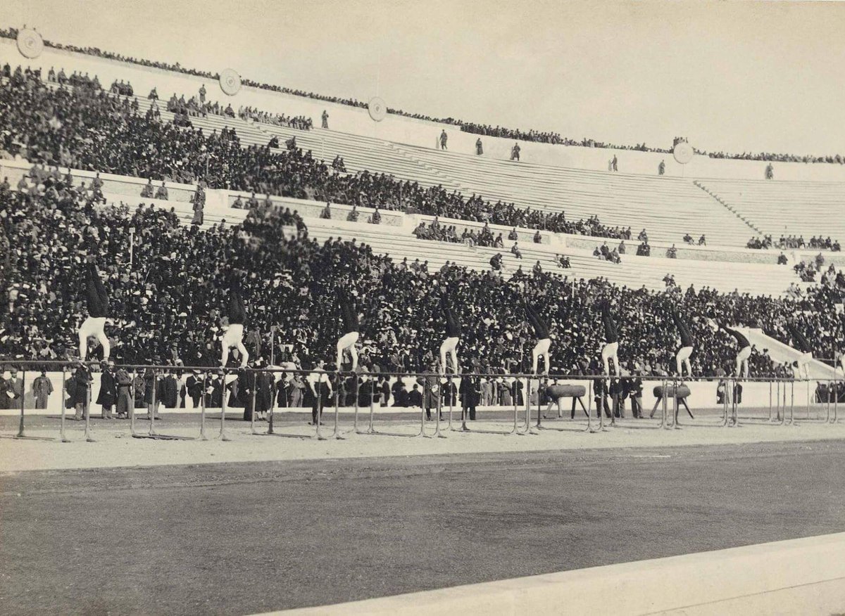 TheBenakiMuseum's tweet photo. TODAY is the 1st day of #OlympicGames2016!
#Photo 1896, #Gymnastics demostrations during the #FirstOlympicGames https://t.co/hDJOwfzSje