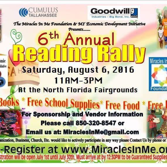 gwen_marshall76's tweet photo. Celebrating literacy at the 6th Annual Reading Rally! Come on out #Tallahassee @GoodwillBigBend #miracleinme https://t.co/833OeueRNV