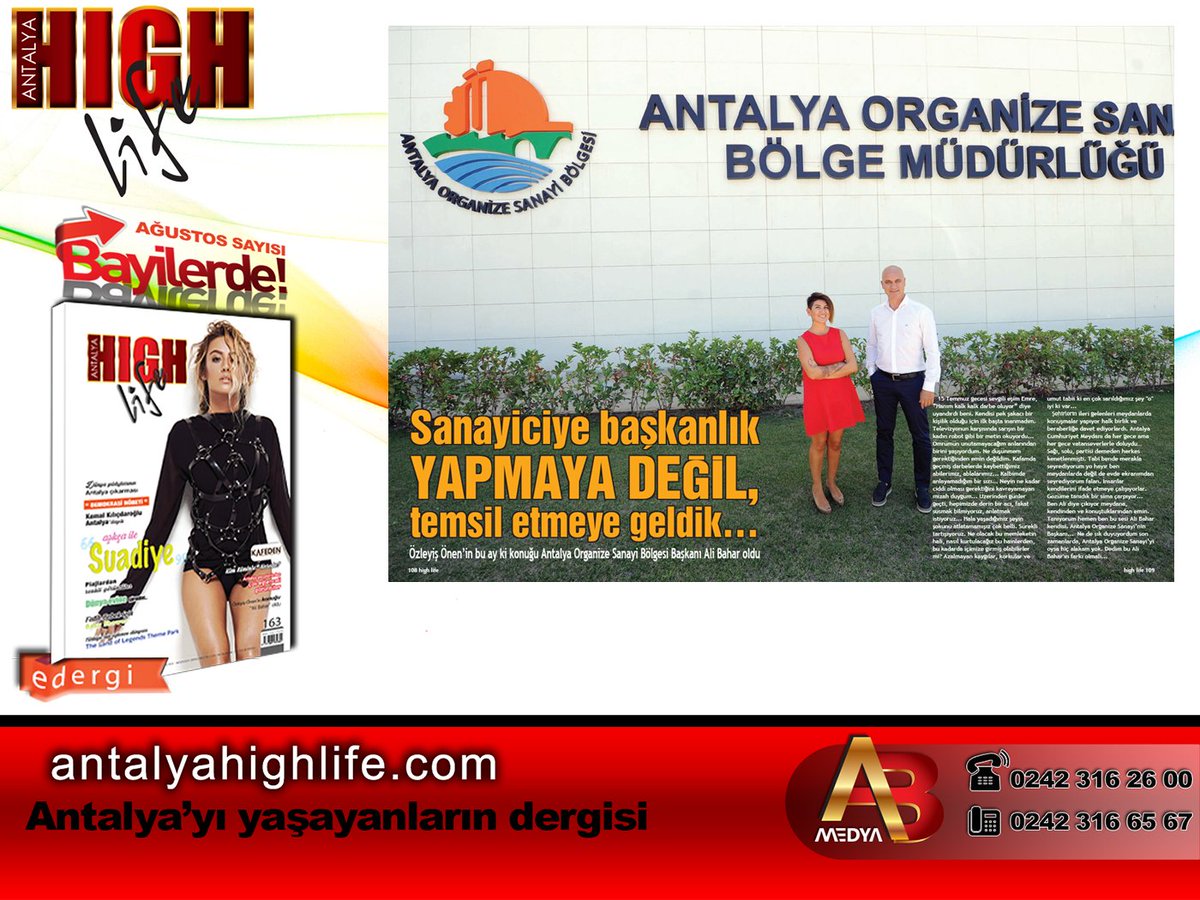 ÖZLEYİŞ ÖNEN'İN KONUĞU ANTALYA OSB BAŞKANI ALİ BAHAR. ÇOK ÖZEL RÖPORTAJ #Highlife AĞUSTOS SAYISINDA. <a href="/aalibaharr/">Ali Bahar</a>