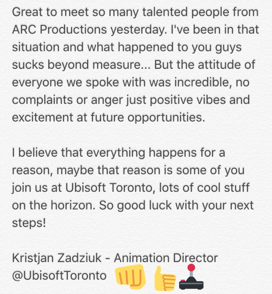 KrisZadziuk's tweet image. Yesterday was the @UbisoftToronto open house for @arcproductions #arcproductions #animation #gamedev #Toronto