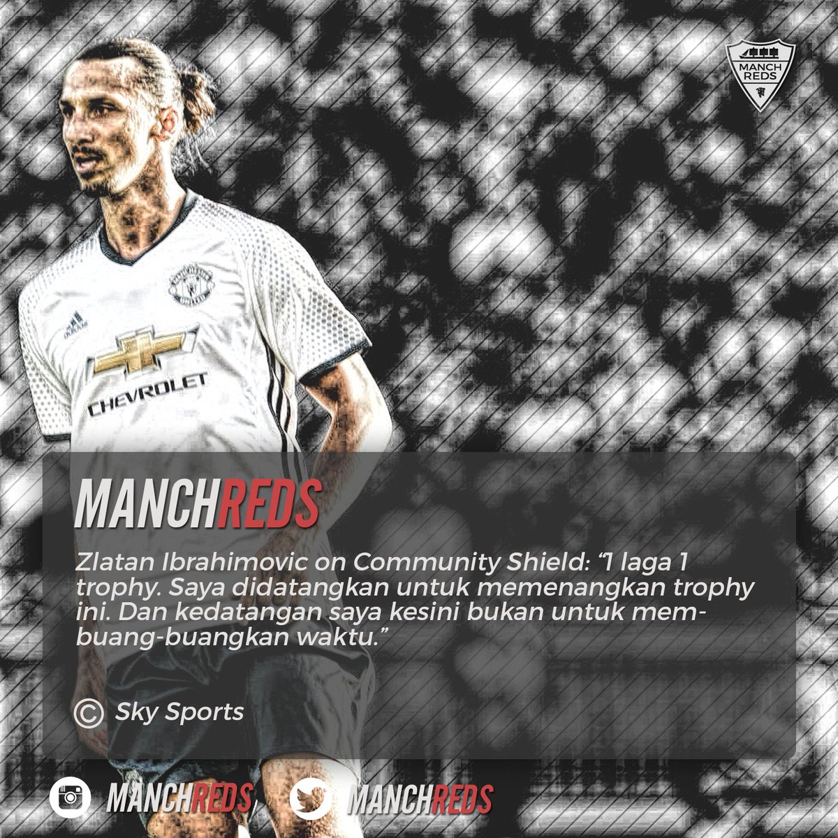 manchreds's tweet photo. Zlatan on Community Shield: "One game, one trophy. I’m used to winning trophies. I didn’t come here to waste time." https://t.co/5IF3xw01dm