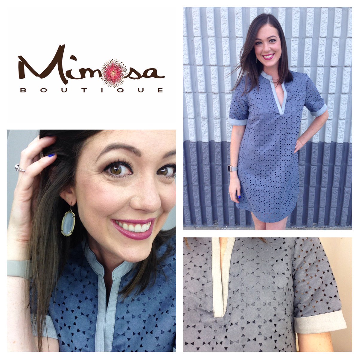CWLakeCharles's tweet photo. @Mimosa_LC got me spoiled to that #BCBG &amp; #KendraScott perfection! Love suede overlay &amp; chambray neck/sleeve detail. https://t.co/TprHVXkf6N