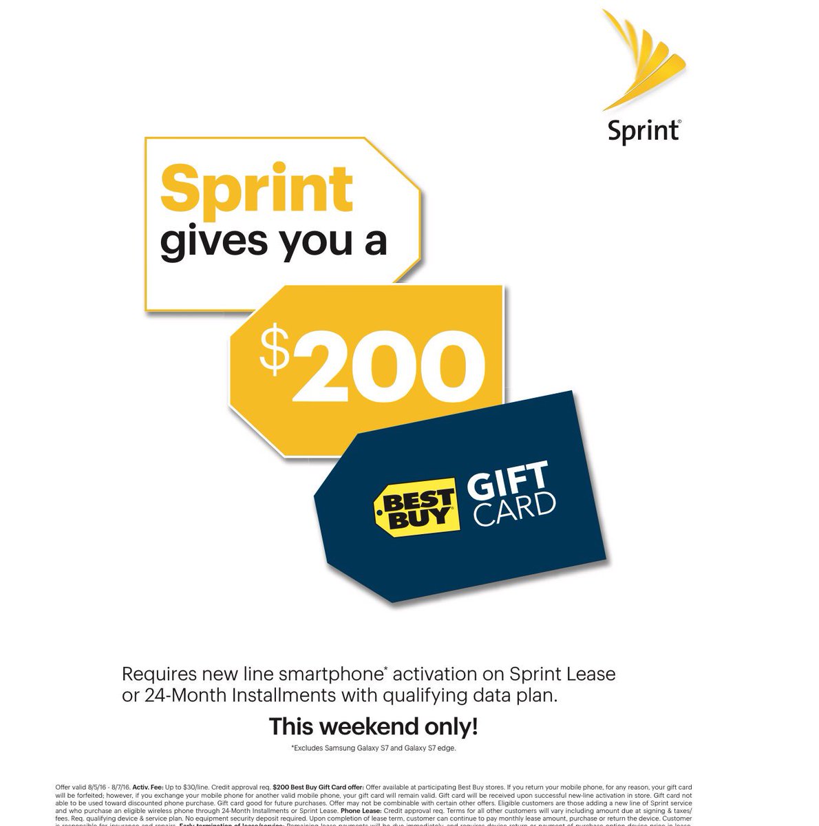 Get to your local Best Buy now&amp;switch2Sprint! $200 Best Buy Gift Cards! See local store4details!@Sprint4Philly