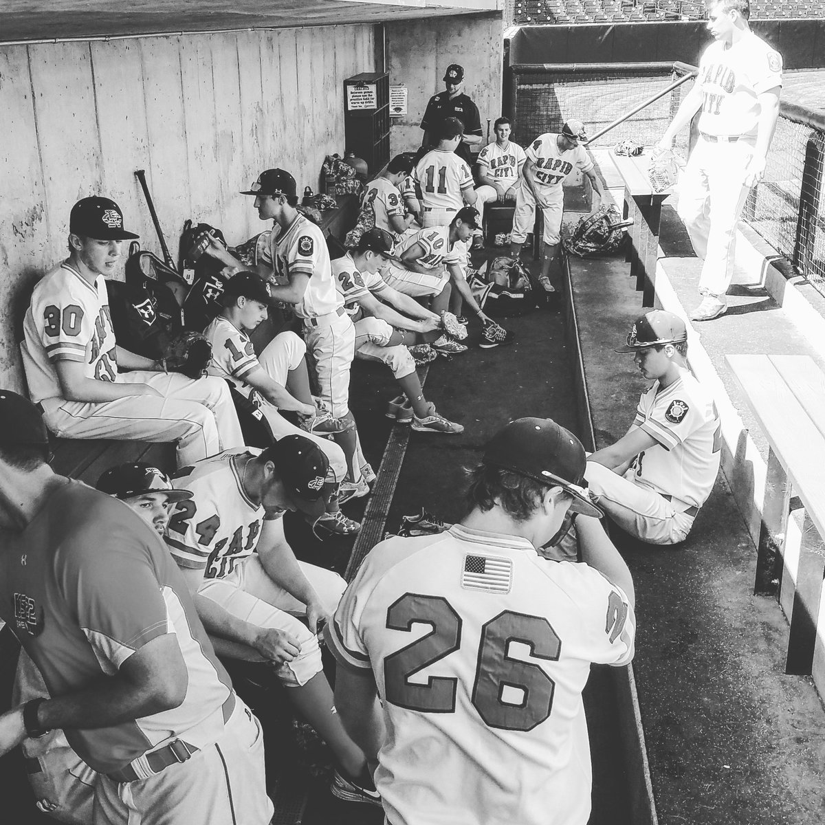 Post22Baseball's tweet photo. We're throwing it back today. Hardhat baseball in 30 minutes. Who's tuning in?! #post22baseball #22swag https://t.co/6meDMHCZ7y
