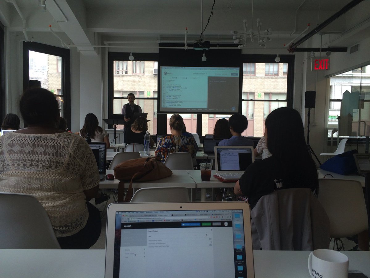 Tyler leading a great Javascript Workshop on Functions <a href="/WomenWhoCodeNYC/">Women Who Code NYC</a> <a href="/MakerSquareNYC/">MakerSquare NYC</a>