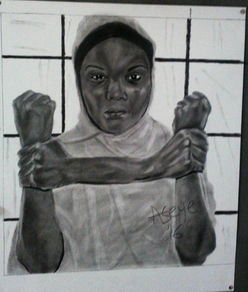 ArtsAseye's tweet photo. 'Nyoguey'.....it Krobo word for slavery. Charcoal and graphite pencil on paper https://t.co/kdcfzOwXji