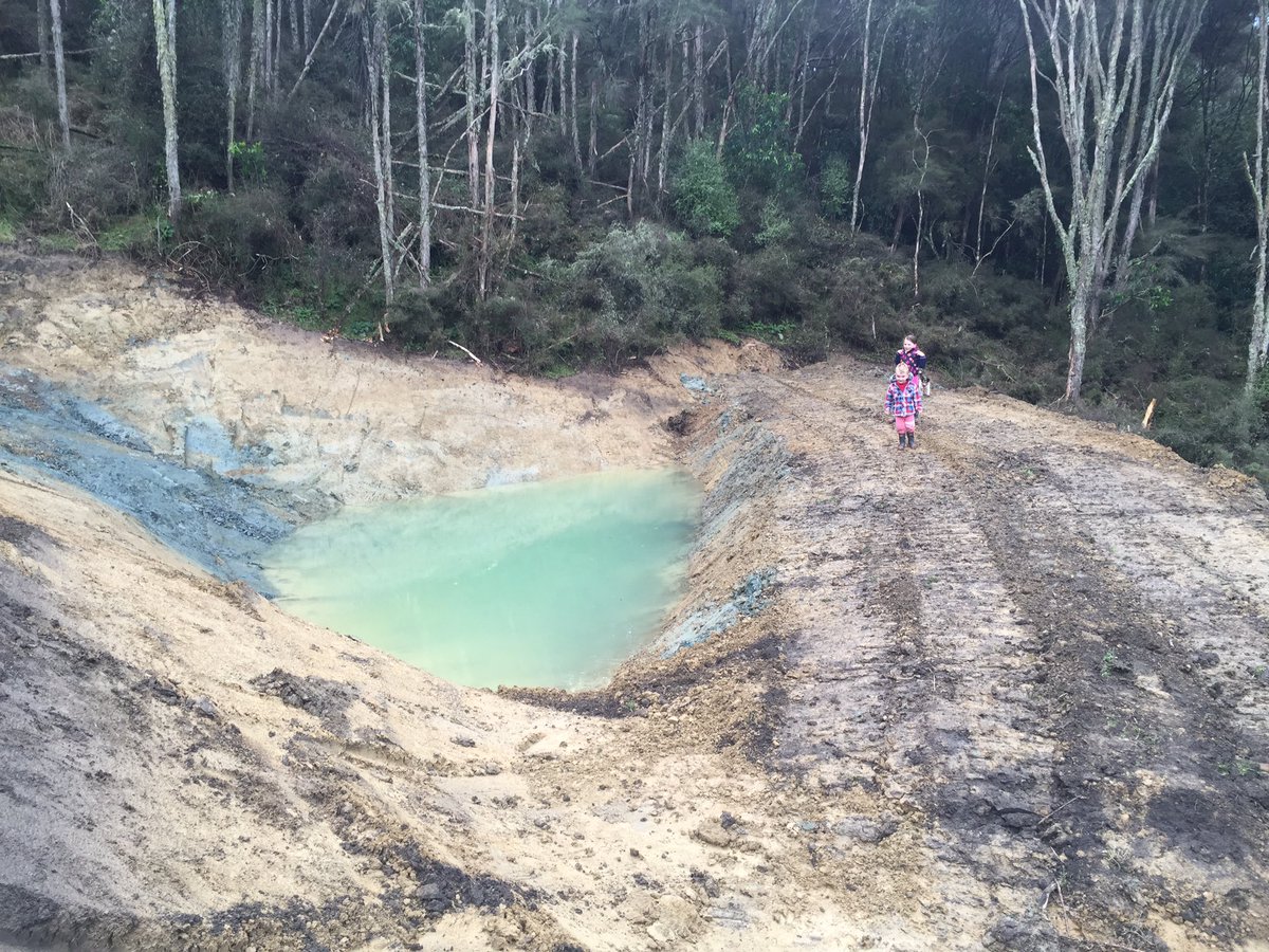 theofficenz's tweet photo. 6 new spring fed dams this week, all filling nicely from fresh water straight out of the rock https://t.co/KhHzuRKp4o