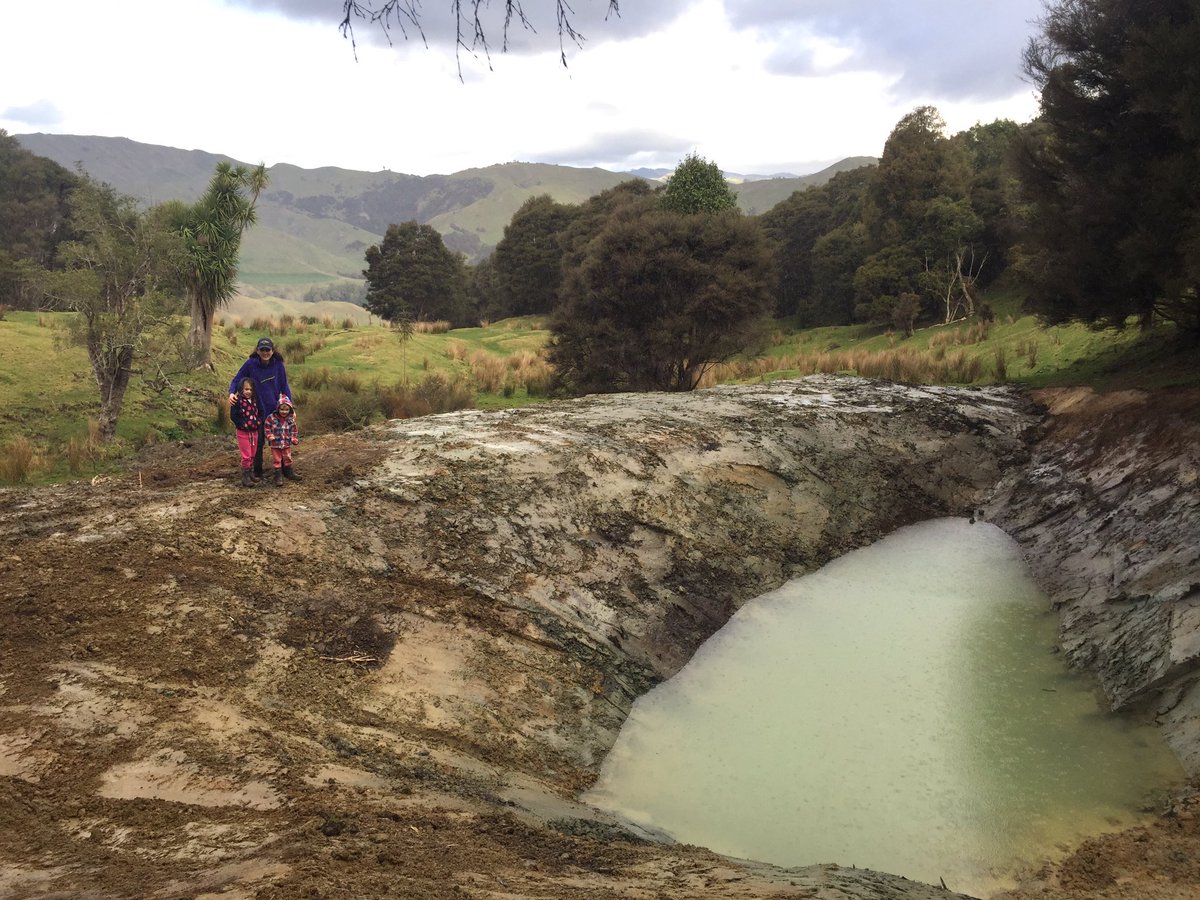 theofficenz's tweet photo. 6 new spring fed dams this week, all filling nicely from fresh water straight out of the rock https://t.co/KhHzuRKp4o