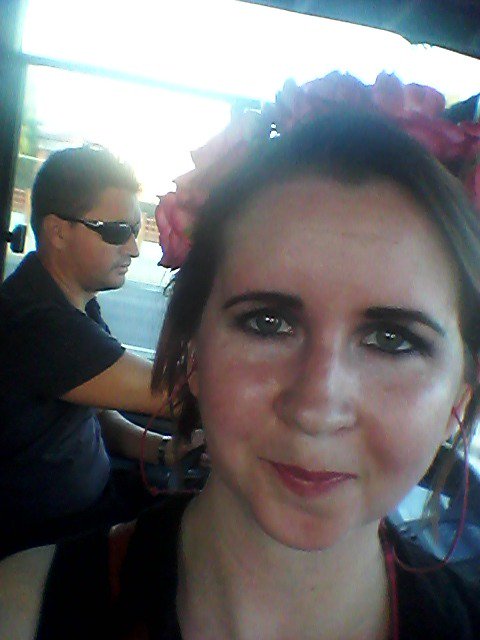 MollysNotMyName's tweet photo. Cheeky bus selfie as we drive along the motorway. (Bus driver behind me)
#safetyfirst #packedbus https://t.co/UxtjVKAruP