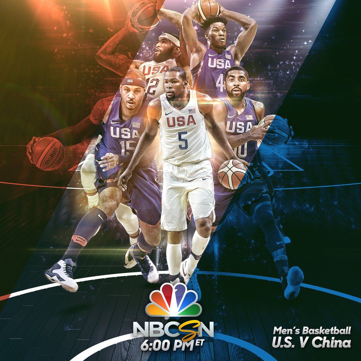 TONIGHT 🇺🇸 vs. 🇨🇳

<a href="/usabasketball/">USA Basketball</a> takes on China at 6 p.m. ET on <a href="/NBCSN/">NBCSN</a>! #Rio2016