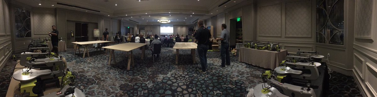 OnePlus_Whalen's tweet photo. Cutting with @thatsmyletter @thejenwoodhouse kicking off! Awesome class! #ryobiathaven @RYOBIpowertools @HavenConf https://t.co/q2HrYnKsWm