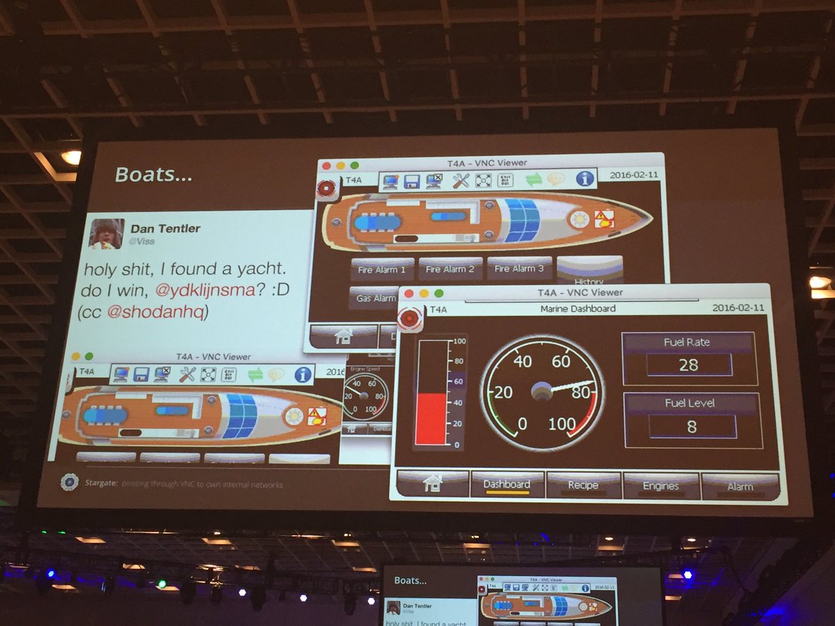 Yafsec's tweet photo. Yes. Control a boat via the Internet. Because you can! #defcon https://t.co/YBLOlRxezx
