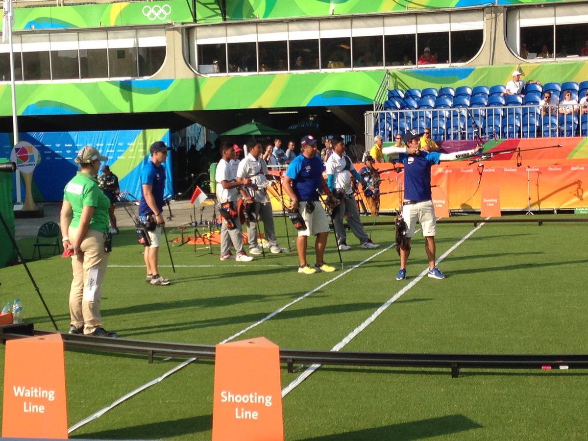 pinkall's tweet photo. USA is in the gold medal archery match! #RioOlympics2016 https://t.co/MCusBb4vqJ
