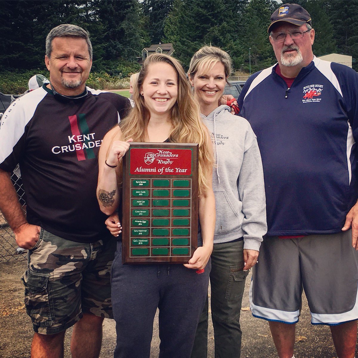 MacKinnonCarly's tweet photo. Honored to go back to back years as the @KentCrusaders Alumni of The Year! #CoachCar #BetterNEVERStops #GiveBack https://t.co/D3J8JQJqSU