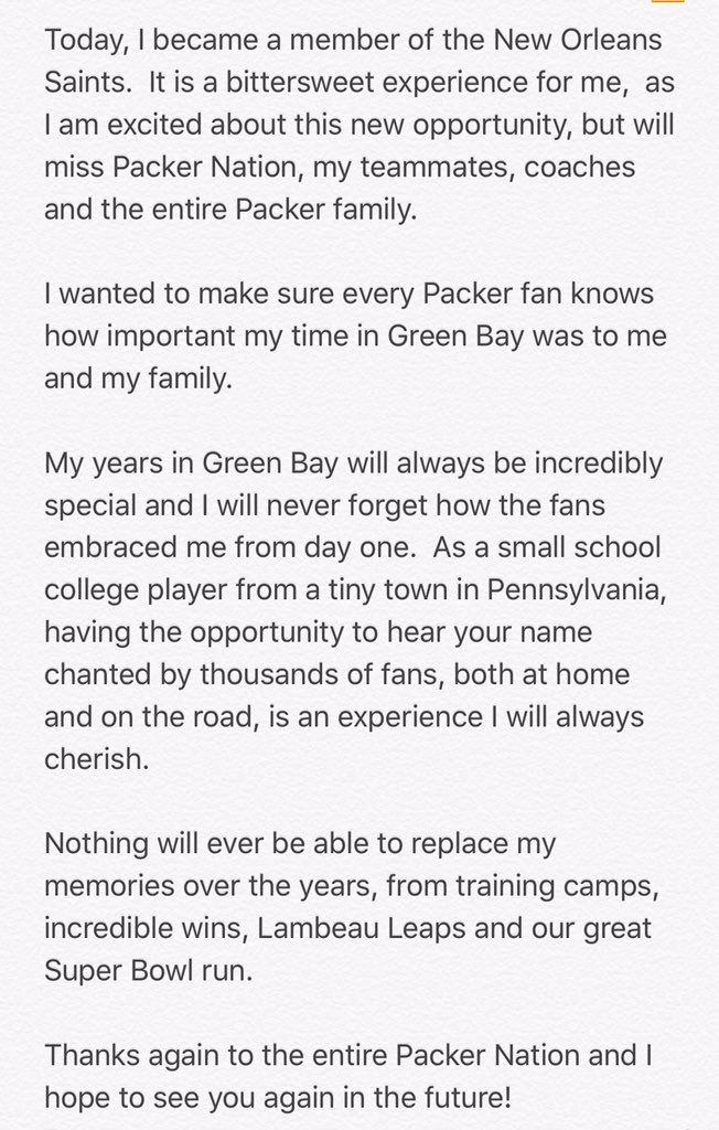 kuhnj30's tweet image. #DearPackerNation, I wanted to bid farewell the right way!