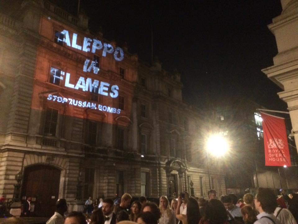 SyriaUK's tweet photo. The Flames of Aleppo, with the @BolshoiOfficial at the @RoyalOperaHouse – Stop Putin’s bombs https://t.co/sGvdpgGEBk https://t.co/tkyNSDB5oi