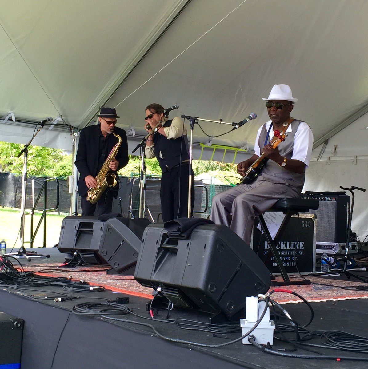 BurnabyBlues's tweet photo. Now on the @Chevron Garden Stage: the fabulous Wes Mackey is here and he’s jammin’! #bbrf2016 #burnaby https://t.co/TvwmNwi8g3