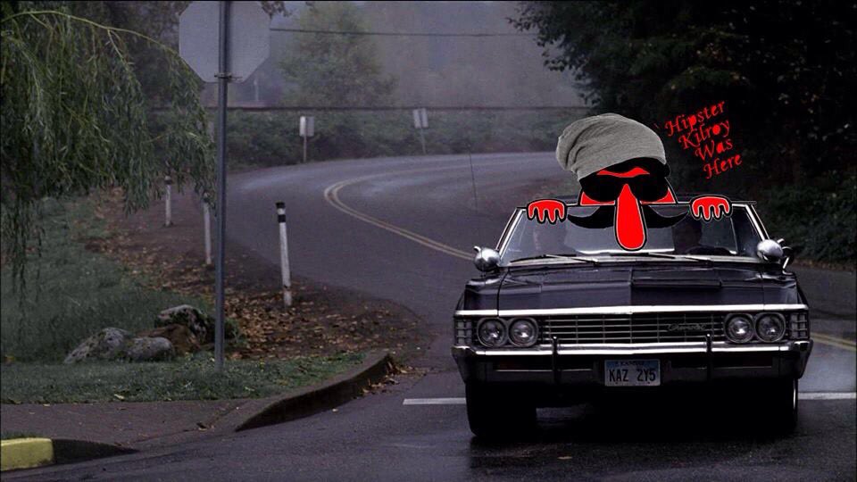 alvarolopegonz's tweet image. #HipsterKilroy was in the Impala with the boys before anyone else😄 #SPNFamily #gishwhes #Kilroywashere #Supernatural