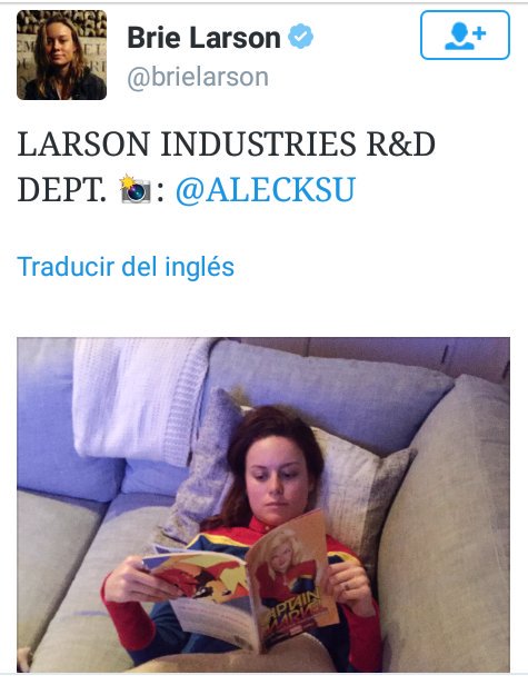 TheGeekmx's tweet photo. @brielarson ya se prepara para su papel como #CaptainMarvel iniciando con el pie derecho https://t.co/QP4CaVrnN3