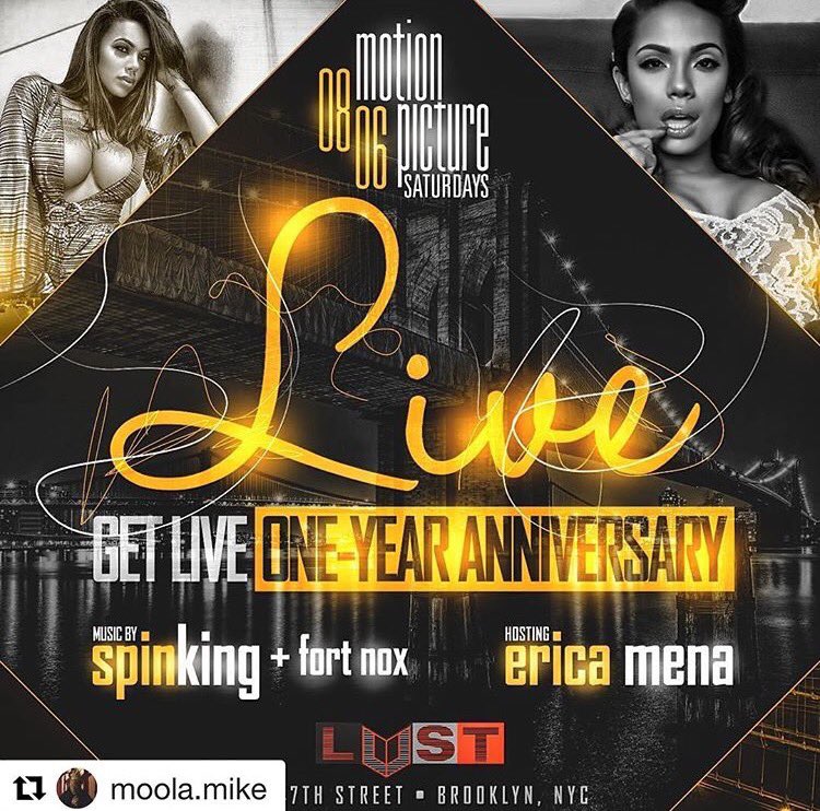 LUSTNY_'s tweet photo. .@iamErica_Mena back in NY & of course she's stopping by for #MotionPictureSaturdays music by @DJSPINKING 🔥 https://t.co/J2XO5mTmc2