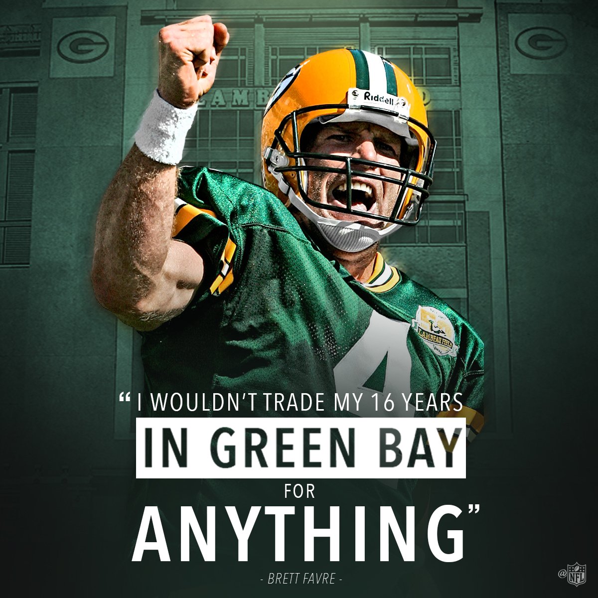 NFL's tweet photo. So many memories, @Favre4Official. #PFHOF16 https://t.co/USqhDjpGQ8