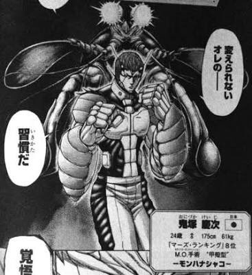 チャスカ マーズランキング6位 膝丸 燈 日米合同第二班 ベース オオミノガ テラフォーマーズ2期の主人公 オオミノガの他にも親からの遺伝でハナカマキリなど複数の能力をもつ 主人公とはいえ 作者のこだわりからかひいきがされておらず 出番が多いわけでは