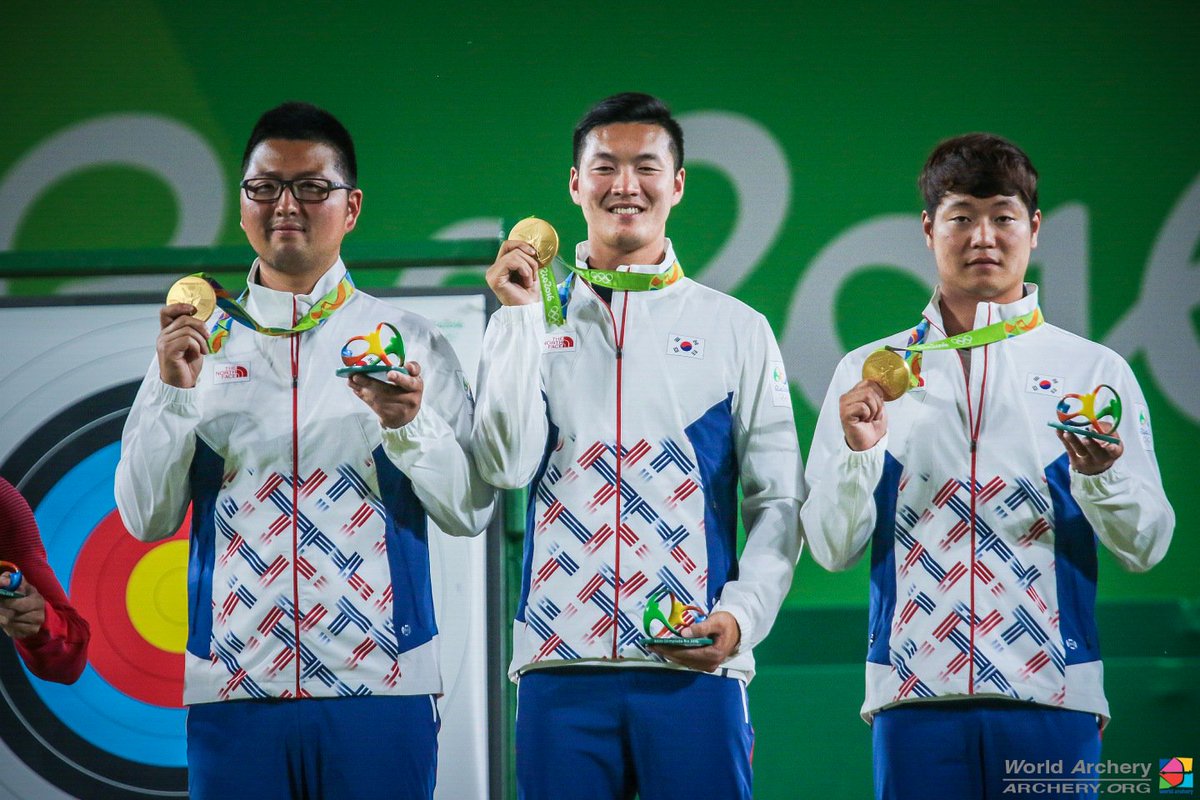 worldarchery's tweet photo. More snaps from the @Rio2016 #archery men’s team final and podium today at the 2016 @Olympics. Awesome show. https://t.co/I9k4PA1oiD