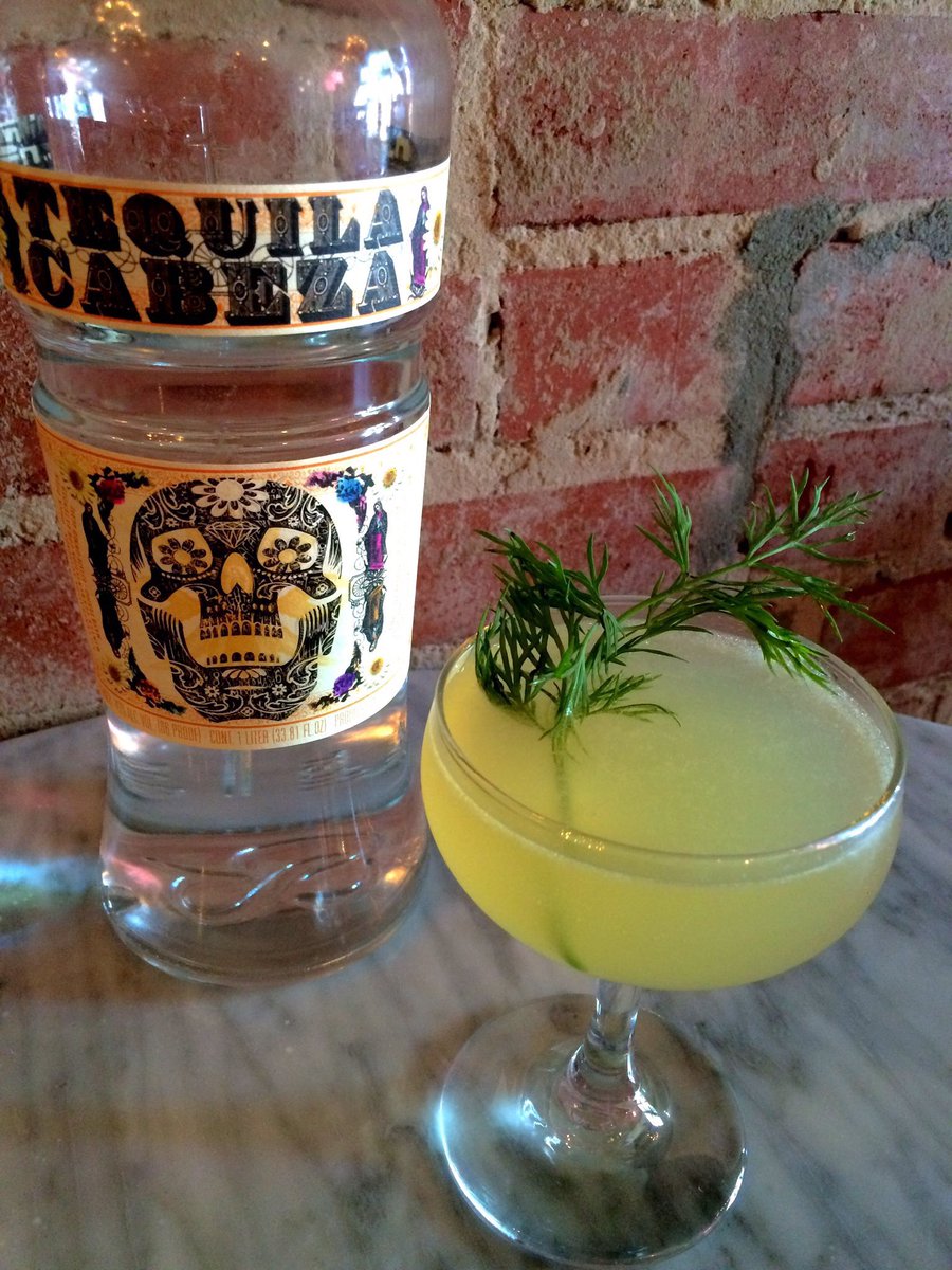 Last call for the #CocktailOfTheWeek: <a href="/TequilaCabeza/">Tequila Cabeza</a> with Manzanilla Sherry, Honey, Lemon, Dill, and Champagne.