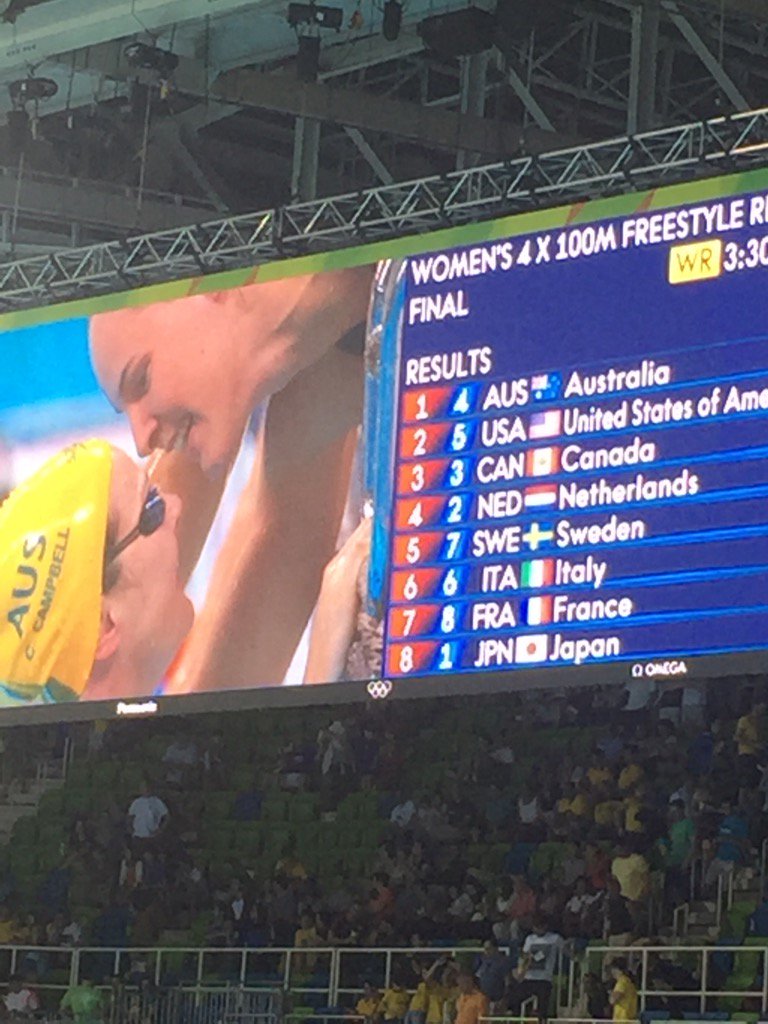 Boom booom! What can u say. Our girls. So good. 4by100 free. World and Olympic record. And such ambassadors..