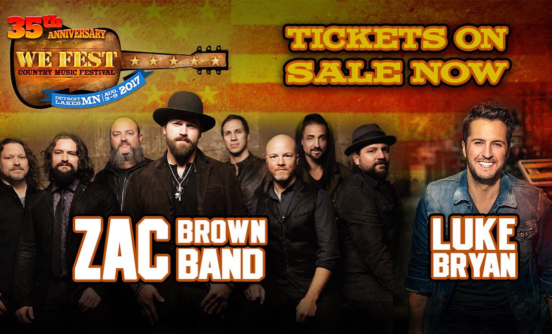 YOU HEARD RIGHT! @LukeBryanOnline and <a href="/zacbrownband/">Zac Brown Band</a> are headlining 2017! Tickets at wefest.com