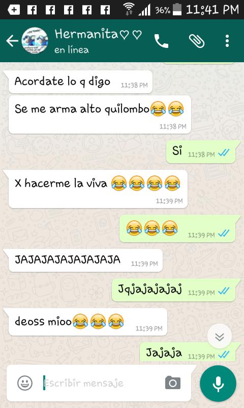 LJajaravilla's tweet photo. @PriscilaPaiz 
👉Esas charlas😂👈 t amo payasa 💕 https://t.co/yFkisnsYvE