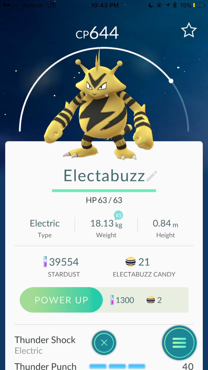 IntrovertLexy's tweet photo. Finally got one of these hoes #electrabuzz #pokemongo https://t.co/CnpEefd7Vn
