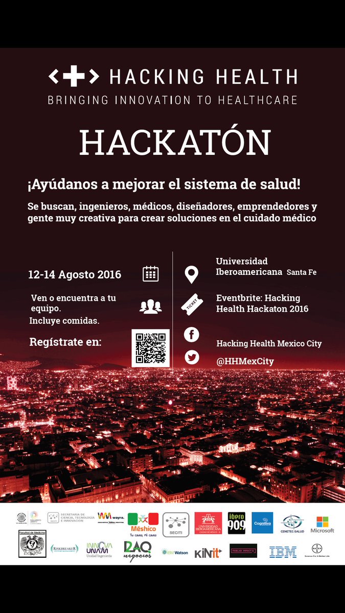 MESHICO_ORG's tweet photo. Del 12 al 14 de agosto 1er Hackatón de Hacking Health en LATAM en la @IBERO_mx ccp @fractal https://t.co/nUUJSBrIqA https://t.co/uKNZYDbDGL