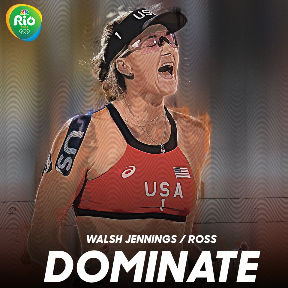 NBCOlympics's tweet image. .@kerrileewalsh and @AprilRossBeach DOMINATE on the beach and pick up the win over #AUS! #BeachVolleyball #Rio2016