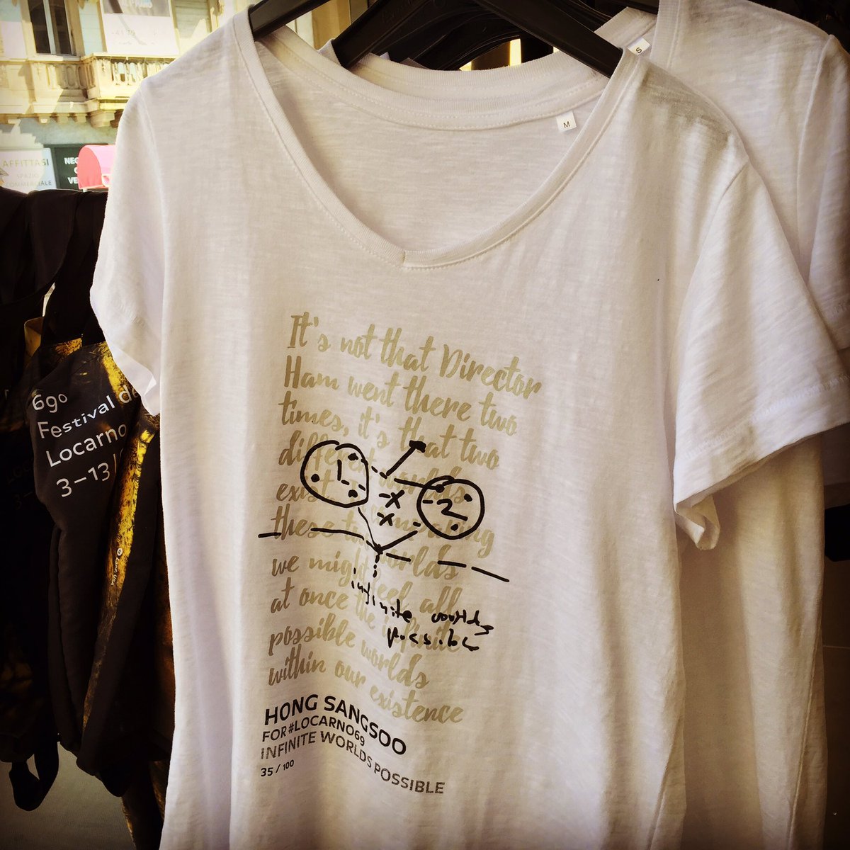GhopperFilm's tweet photo. Hong Sangsoo on a t-shirt. #RightNowWrongThen #Locarno69 https://t.co/UNEA5fDzxX