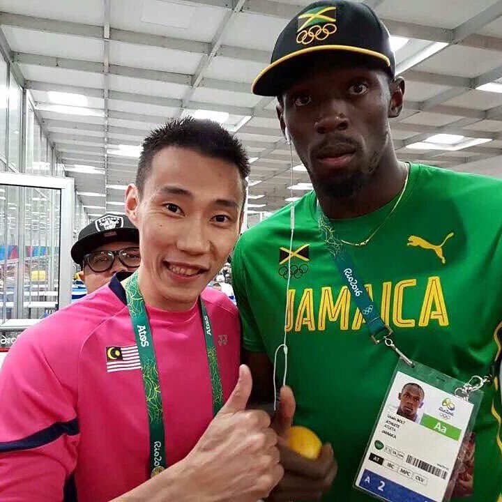 LeeChongWei's tweet image. Hello Mr. Bolt! 👍🏻 #worldsfastestman #rio2016 #olympics