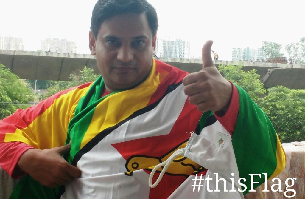 Ngoma_Kurira_'s tweet photo. From Bulawayo to New Delhi to Wellington #ThisFlag is making a statement https://t.co/HnYfIVQzdh