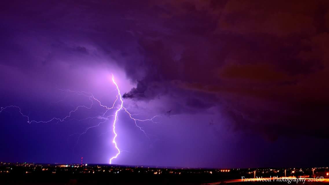 WoodFawn's tweet photo. Lightning from a brief storm over The Pinery tonight #cowx #lightning #colorado https://t.co/kbeXHGDBV4