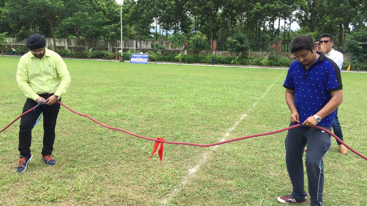 Tug of war, between all the ladies of the clubs.