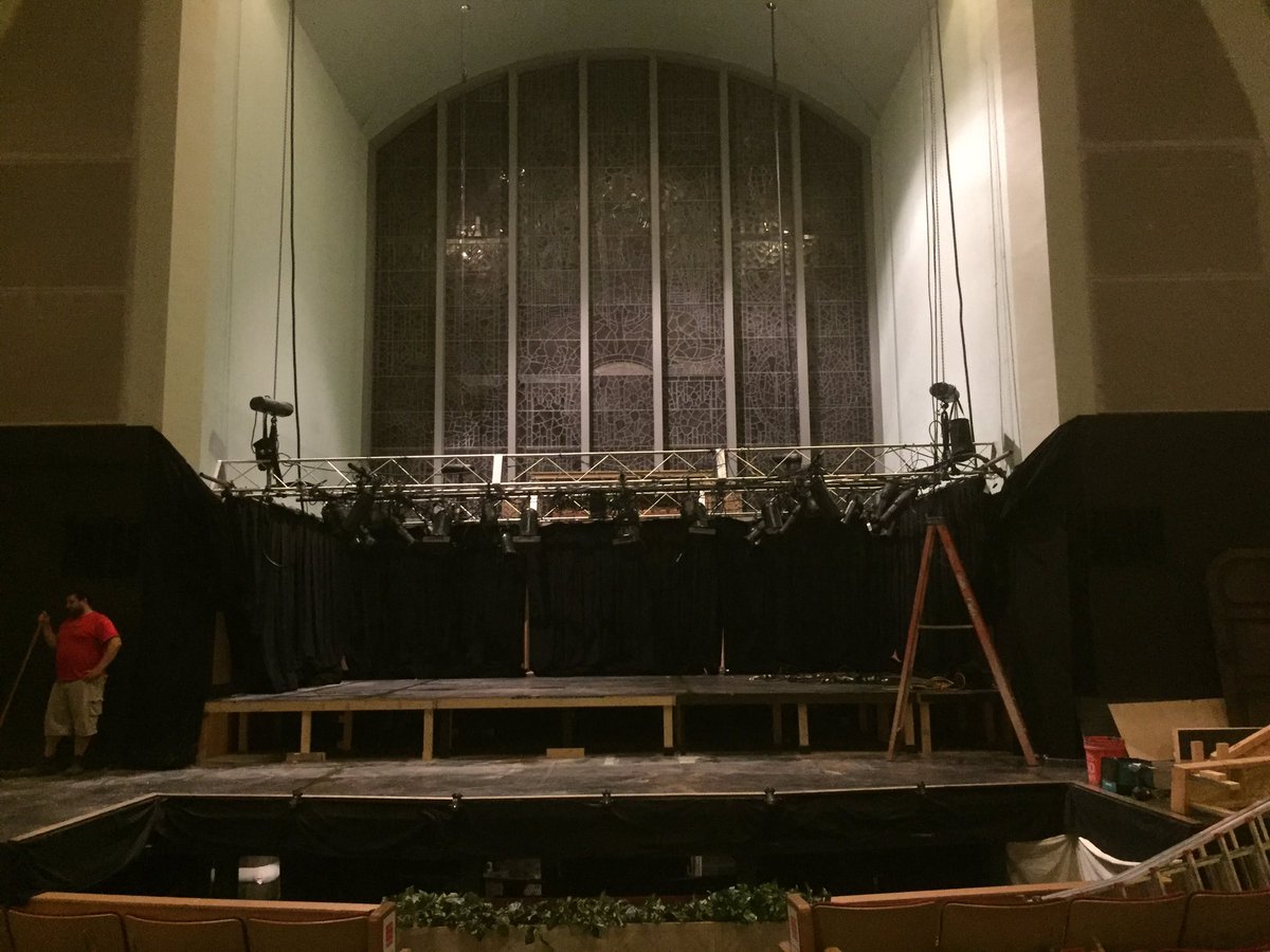 UAOpera's tweet photo. And just like that, 3 hours after the final bow and the #UAOTosca set is gone. Next up #UAODoubt https://t.co/8y0VZdlfey