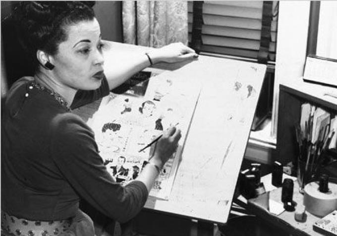 womensart1's tweet image. Jackie Ormes (1911-1985) known as the 1st African American woman cartoonist, also a civil rights activist #womensart