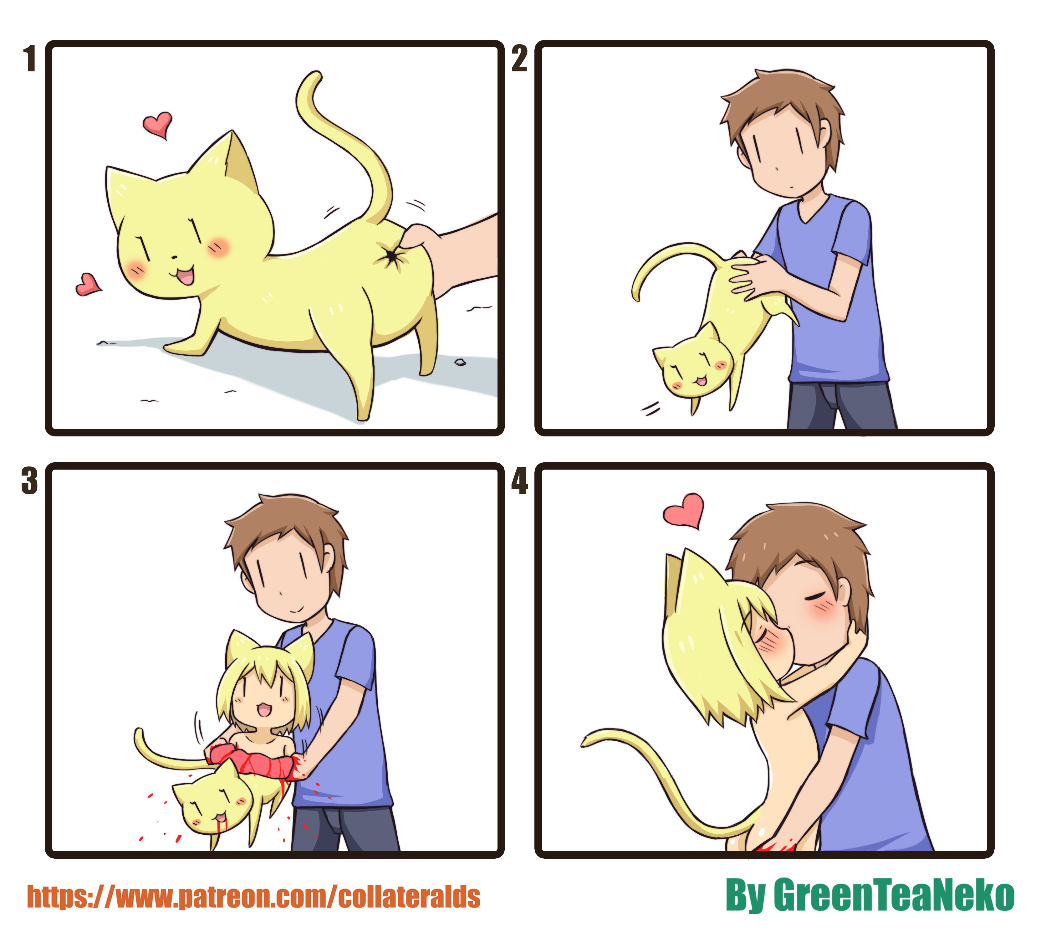 Аниме комикс GREENTEANEKO кошка