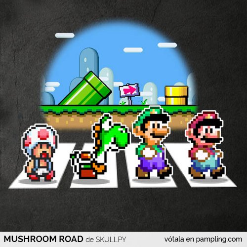 PamplingNews's tweet photo. ¿Quieres que saquemos este diseño en camiseta? Diseño en concurso "MUSHROOM ROAD" by Skullpy https://t.co/BCIsuHqS8G