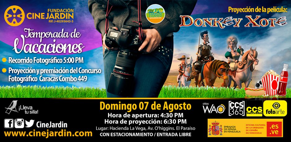CineJardin's tweet photo. #DonkeyXote #Dom07 Entrada 4:30PM Proyección 6:30PM #HaciendaLaVega @FCEUSB https://t.co/tMl9Q0X47K https://t.co/cORVAjL9bc