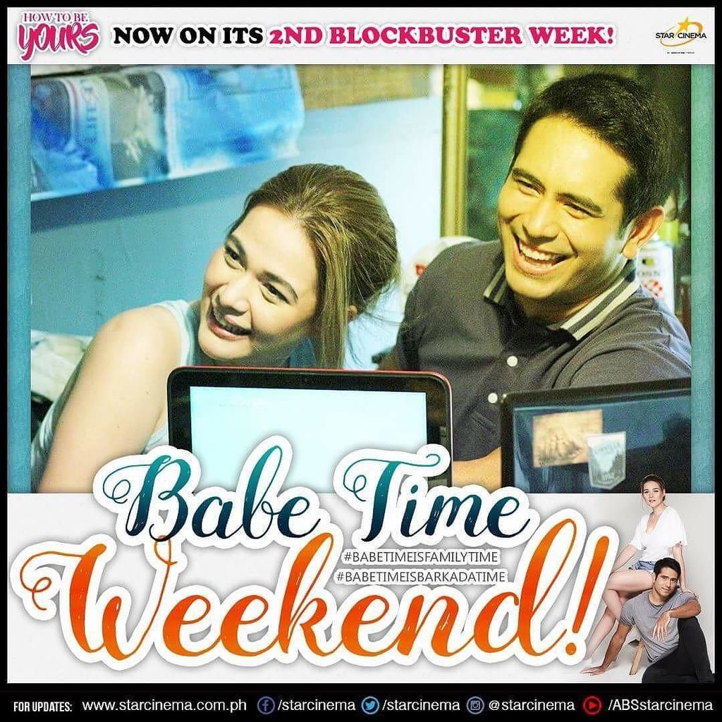 StarCinema's tweet photo. Reserve your tickets early for tonight's #BabeTimeWeekend! Watch #HowToBeYours with babe! #HowToBeYours2ndBlockbust… https://t.co/Ih4m6ke8Ar